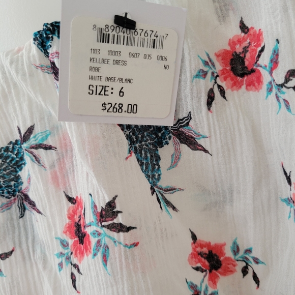 Club Monaco KellBee Silk Dress 6 NWT One Shoulder Ruffle Tropical Pineapples - Picture 16 of 16